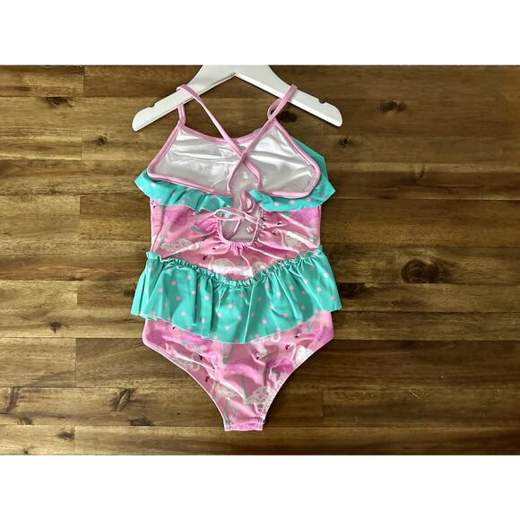 NWT Matilda Jane Enchanted Garden Island Party Pink Green One-Piece Swimsuit 6 - Picture 5 of 8